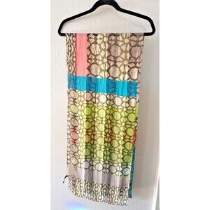 CYNTHIA ROWLEY Scarf Colorful Spring Geometric Print, Rectangular Oblong 14x64